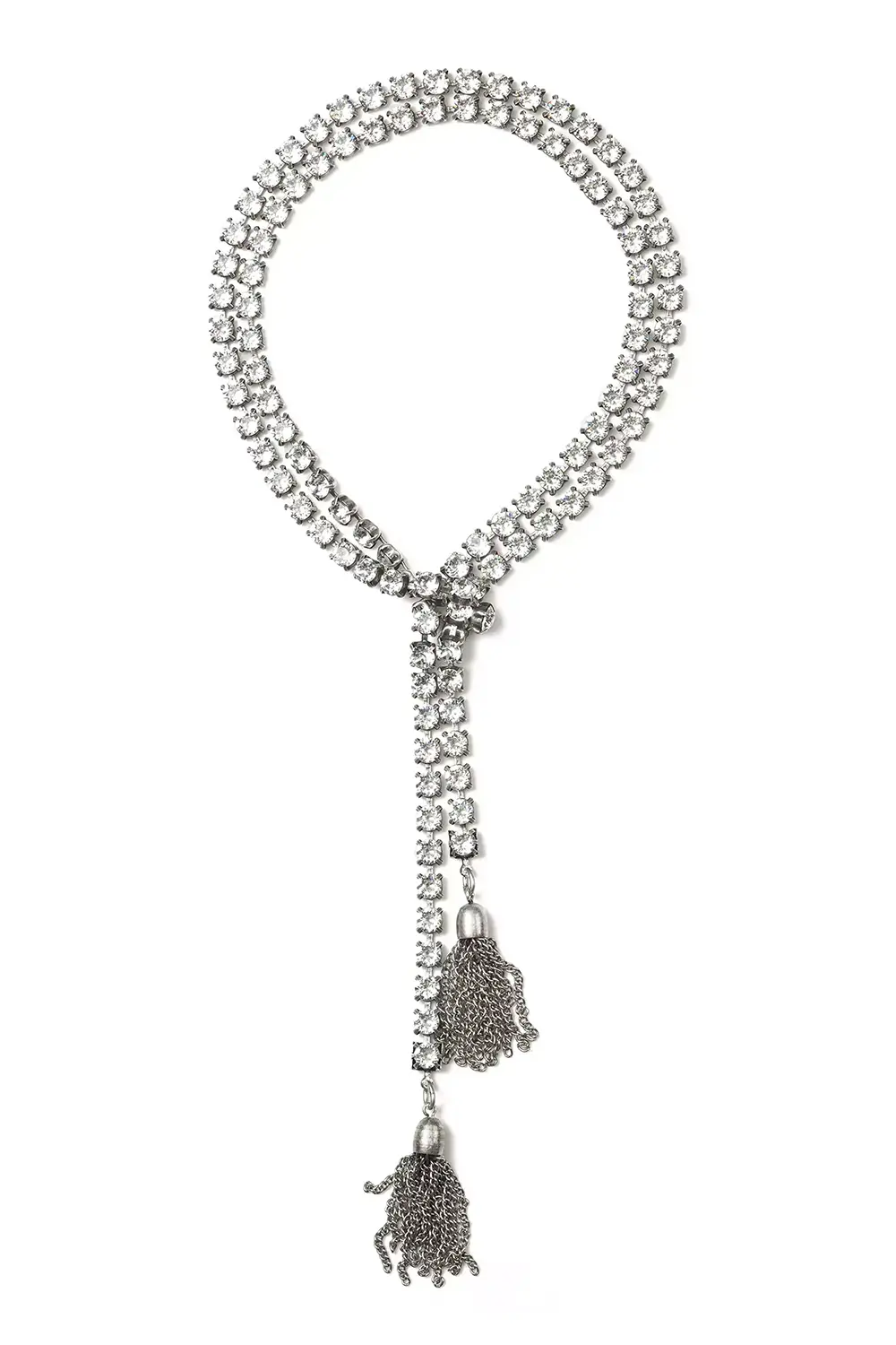 Cecile Necklace - Tassels Silver
