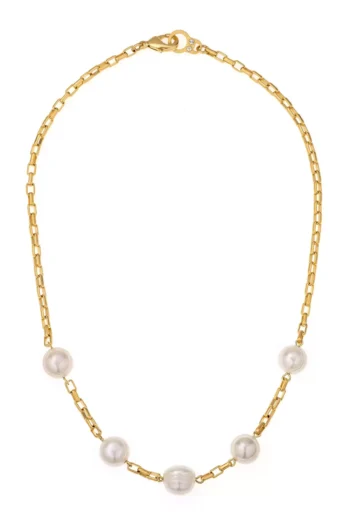 Lille Necklace - White Pearls Gold