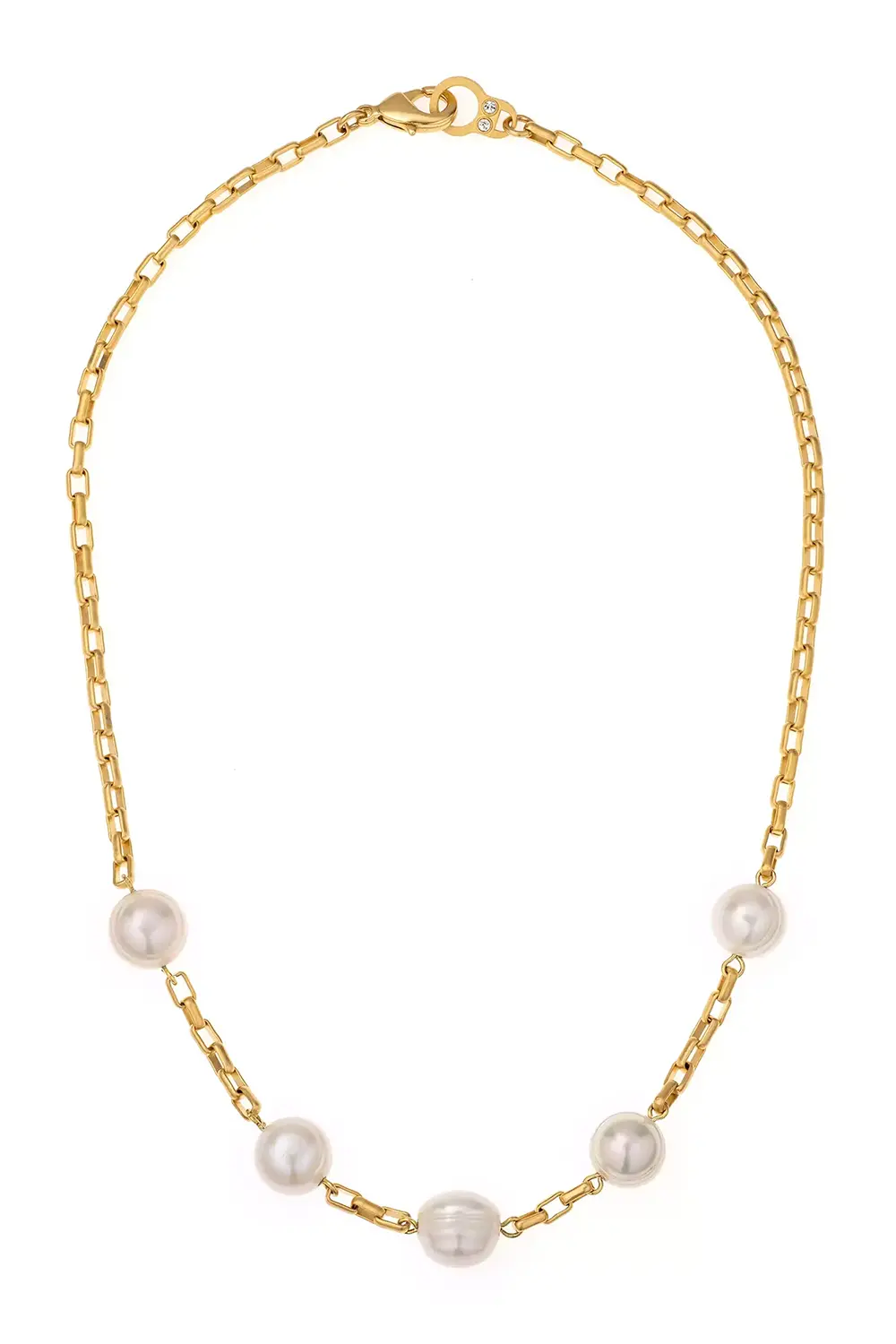 Lille Necklace - White Pearls Gold