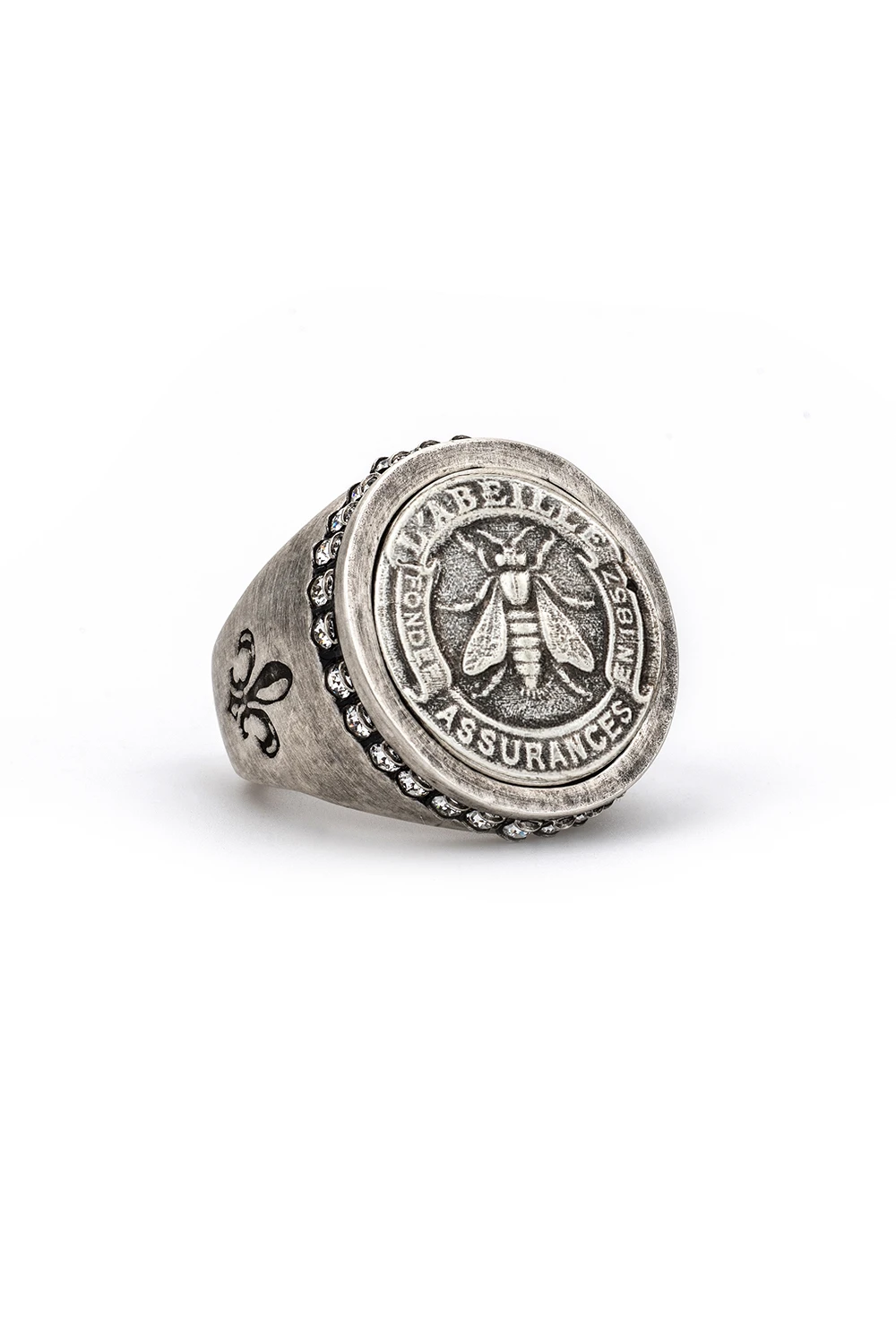 Austrian Crystal Signet Ring - Silver