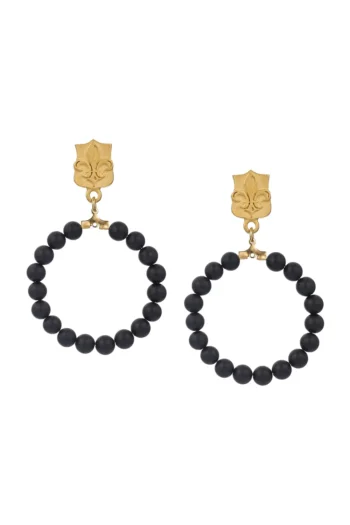 Dahlia Earrings - Onyx Gold