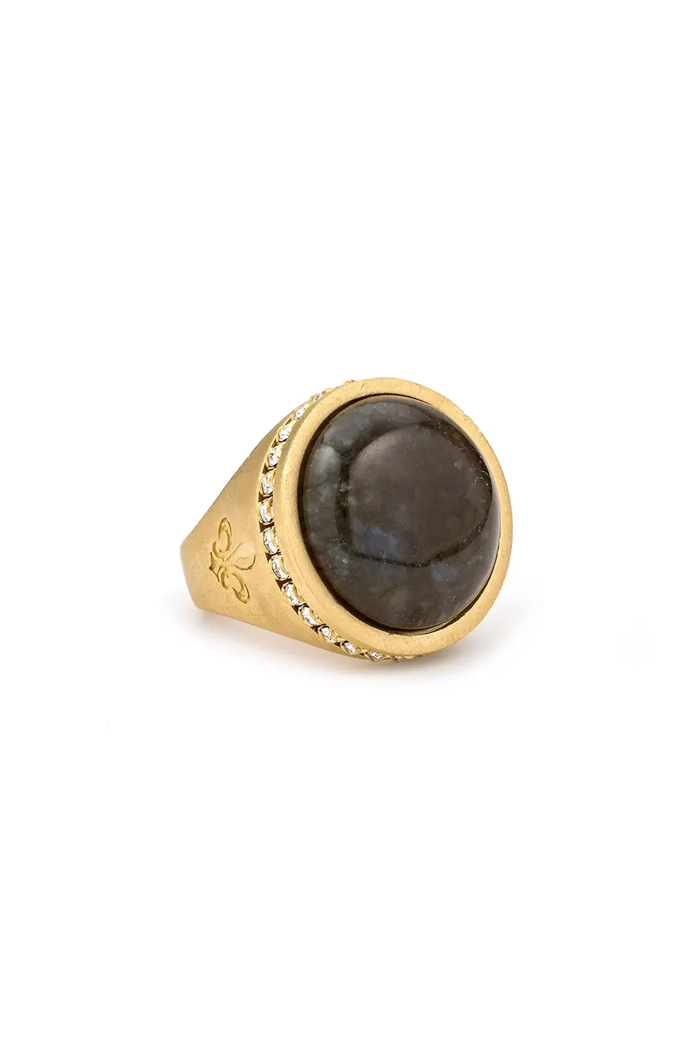 Austrian Crystal Signet Ring - Labradorite