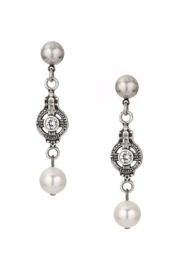 Mini Dunkerque Earrings - White Pearl