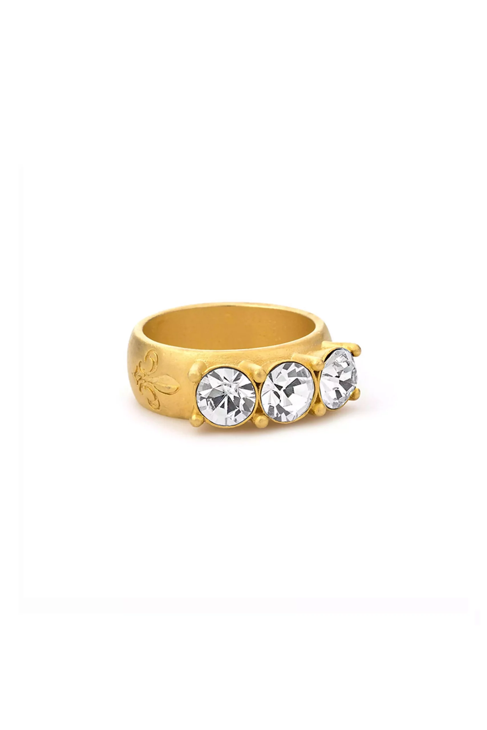 Triple Austrian Crystal Gold Ring