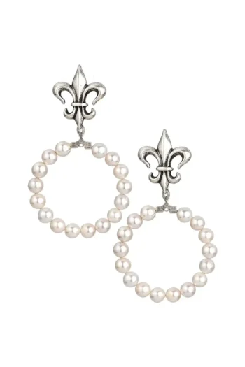 Farah Earrings - Pearl Silver