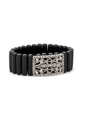 Flurina Bracelet - Jet Baguette Silver