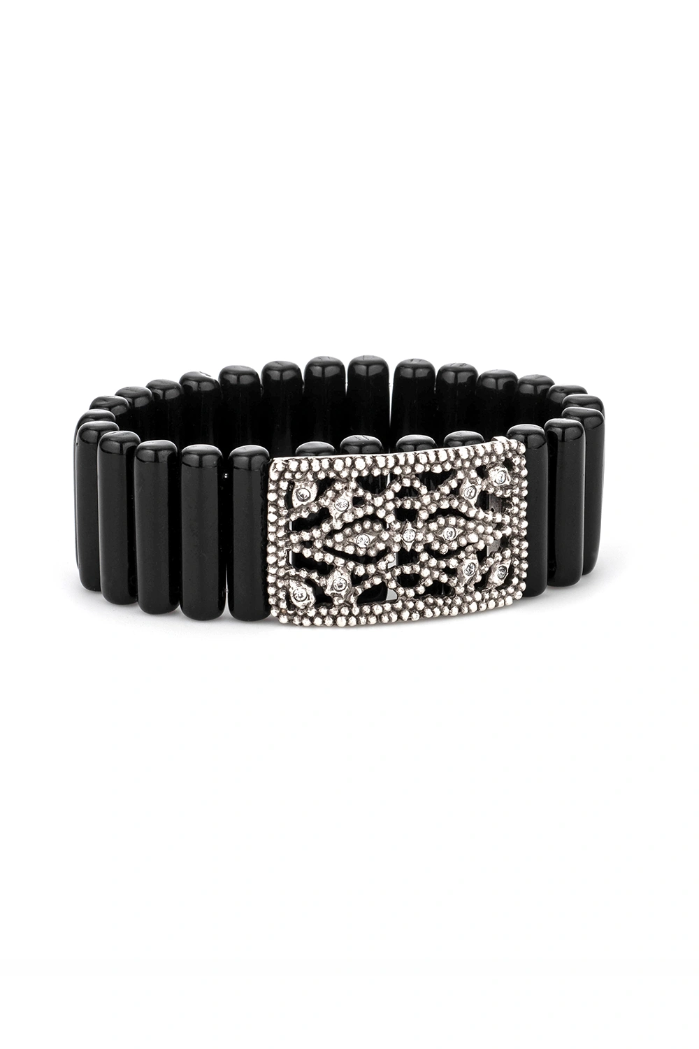 Flurina Bracelet - Jet Baguette Silver