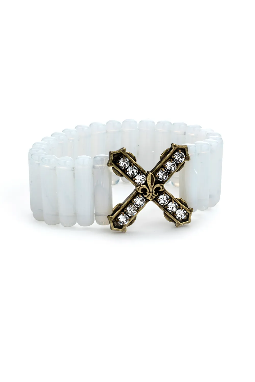 Hallie Bracelet – Opal Baguette Brass