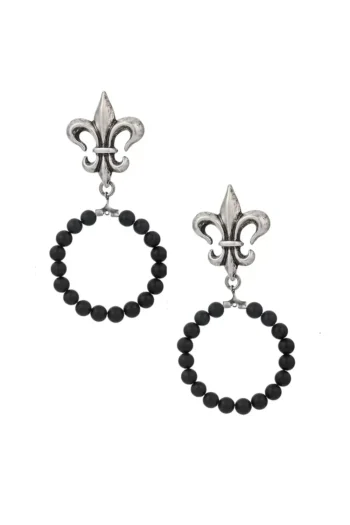 Farah Earrings - Onyx Silver