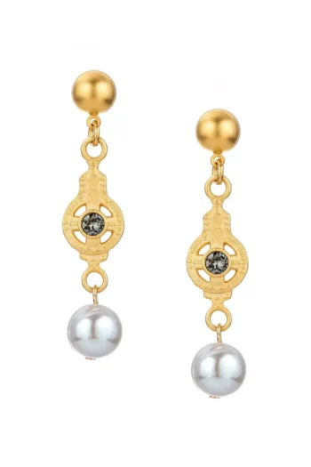 Mini Dunkerque Earrings - Silver Pearl